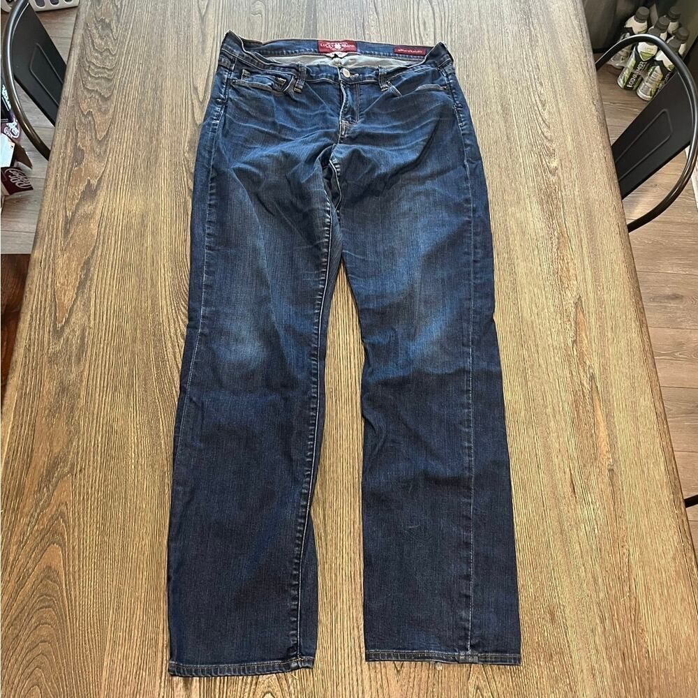 Lucky Brand Sofia Straight Jeans Mid-Rise Denim Medium Wash Blue Size 14/32